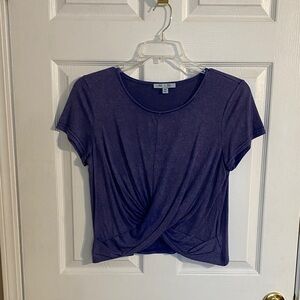 She + Sky Short Sleeve Purple Twist Tee